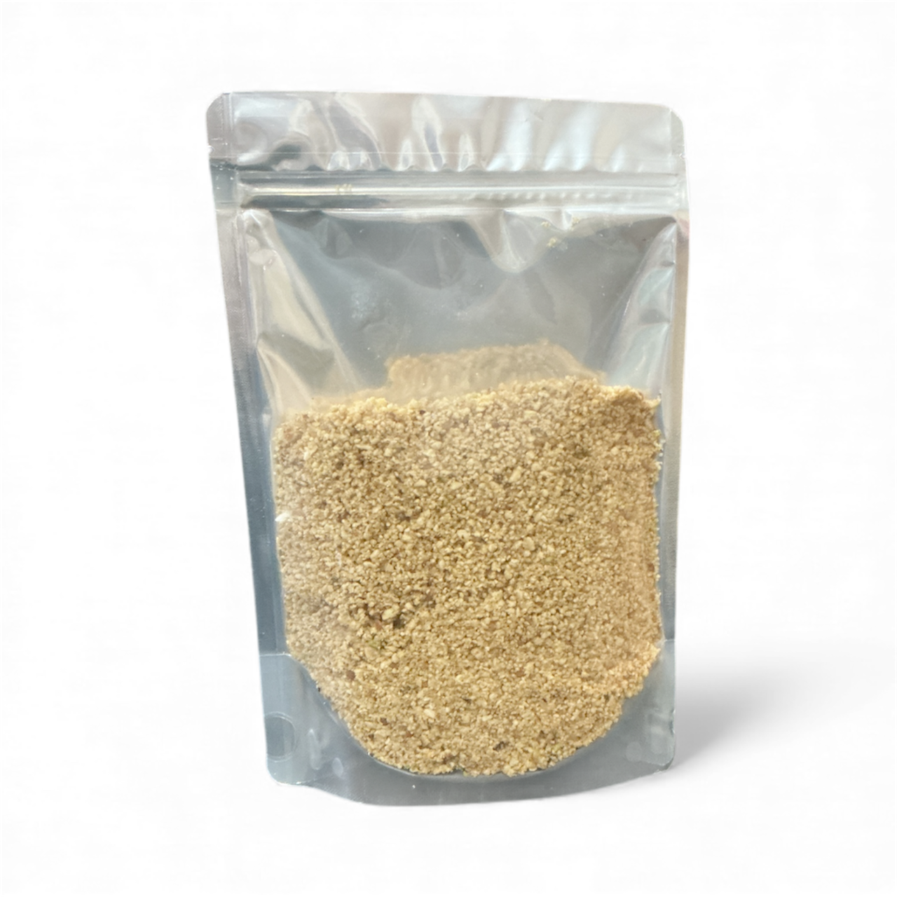 Clear plastic bag with a white background