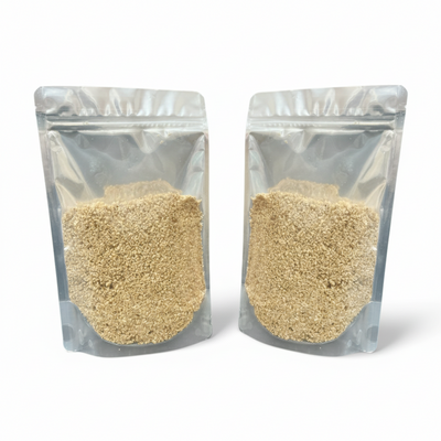 Clear plastic bag with a white background